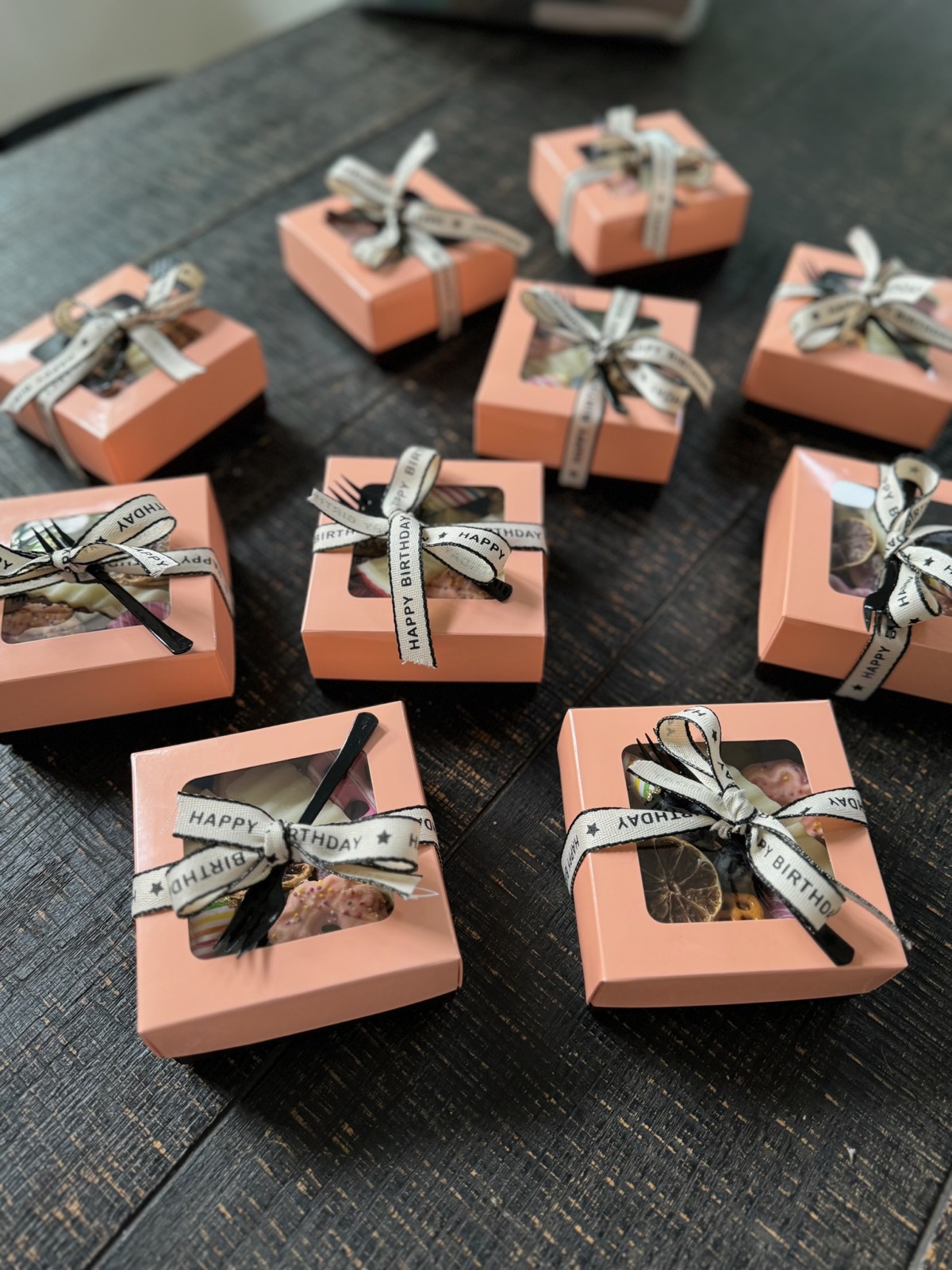 Individual birthday charcuterie gift boxes